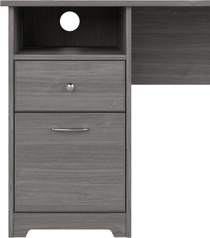 Bush Furniture L Shaped Desk with Drawers for Executive and Home Office | Cabot Collection Corner Table with Storage and Chrome Hardware Return, 72W, Modern Gray