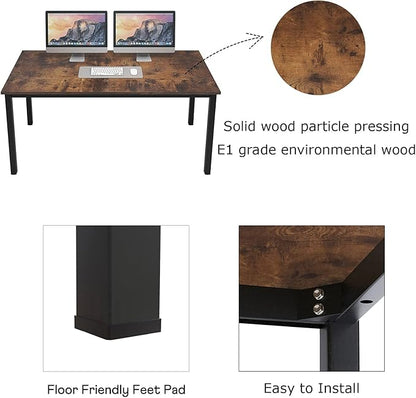 SogesGame Computer Desk,63 inch Desk& Workstations for Home Office, Writing Study Corner Desk,Modern Simple Style Laptop Table,Easy to Assemble