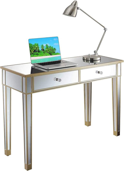 Convenience Concepts Gold Coast Desk, Champagne/Mirror
