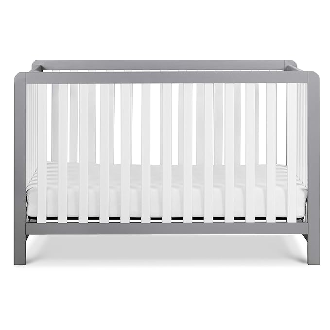 Carter's by DaVinci Colby 4-in-1 Low-Profile Convertible Crib in Grey and White, Greenguard Gold Certified