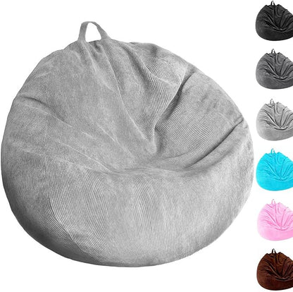Bean Bag Chair Cover (No Filler) Stuffed Animal Storage Bean Bag Cover Pets Dogs/Cats Lazy Beds. Washable Ultra Soft Corduroy Stuffed for Organizing Plush Toys or Textile, Sack Bean Bag