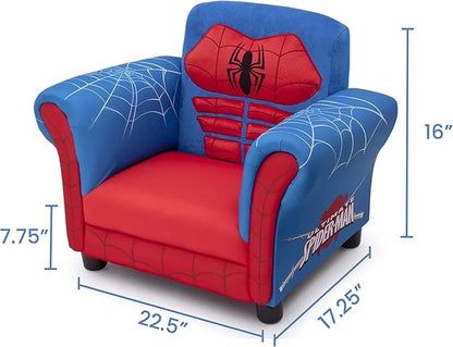 Delta Children Figural Upholstered Chair, Marvel Spider Man (Blue, Red)