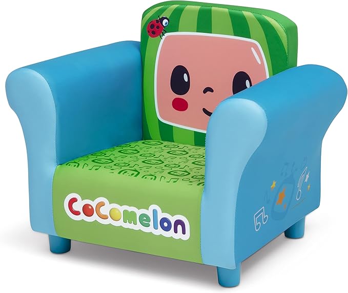 Delta Children Colorful Kids Upholstered Chair, One Size, Cocomelon
