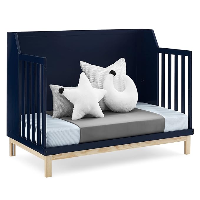 GAP babyGap Oxford 6-in-1 Convertible Crib - Greenguard Gold Certified, Navy/Natural, 1 Unit