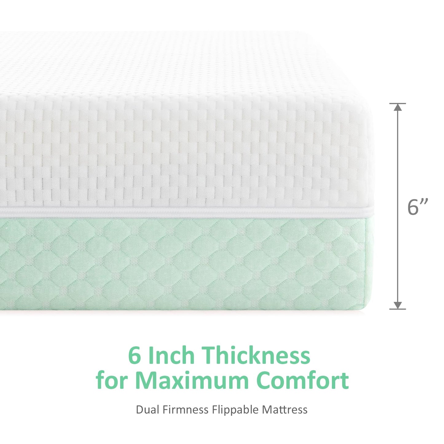 Crib Mattress, Dual Sided Comfort Memory Foam Toddler Bed Mattress, Triple-Layer Breathable Premium Baby Mattress for Infant and Toddler w/Removable Outer Cover - White&Blue