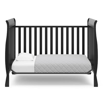 Storkcraft Maxwell Convertible Crib (Black) – GREENGUARD Gold Certified, Converts to Toddler Bed and Daybed, Fits Standard Full-Size Crib Mattress, Classic Crib with Traditional Sleigh Design