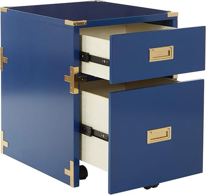 OSP Home Furnishings Wellington 2-Drawer File Cabinet, Lapis Blue