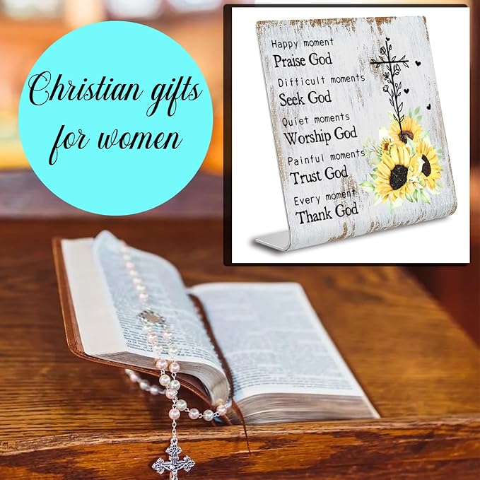 Christian Office Decor for Women Religious Gifts christian office supplies Faith Christian Gifts Prayer Room Decor for Office Desk Scripture Inspirational Home Decor XUV01