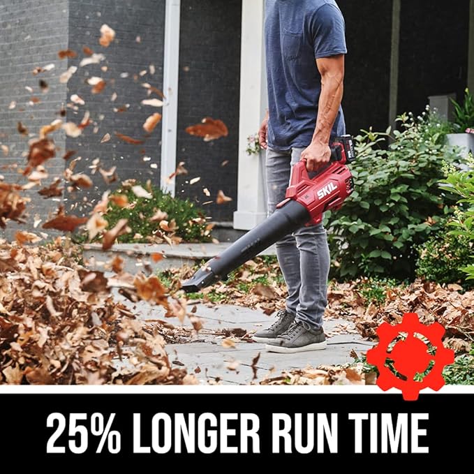 SKIL BL4714B-10 PWR CORE 20 Brushless 400 CFM Leaf Blower Kit, Includes 4.0Ah Battery and Charger