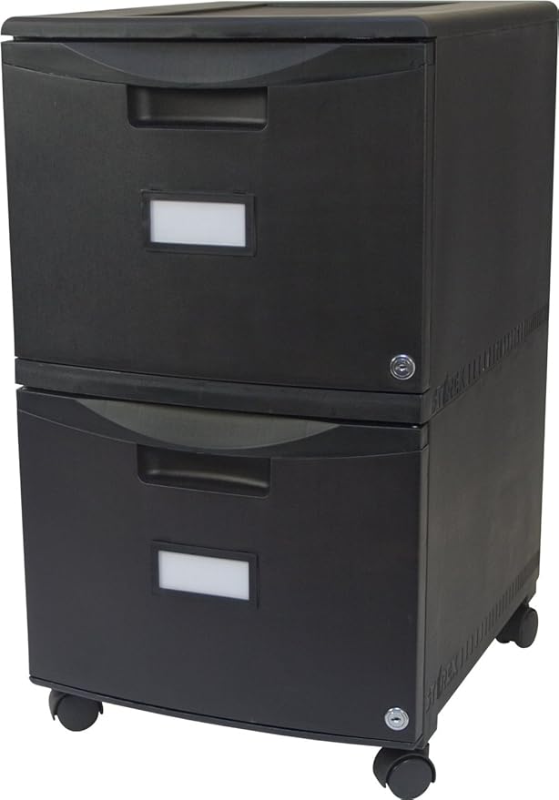 Storex 61312A01C File Cabinet, 1-Pack, Black