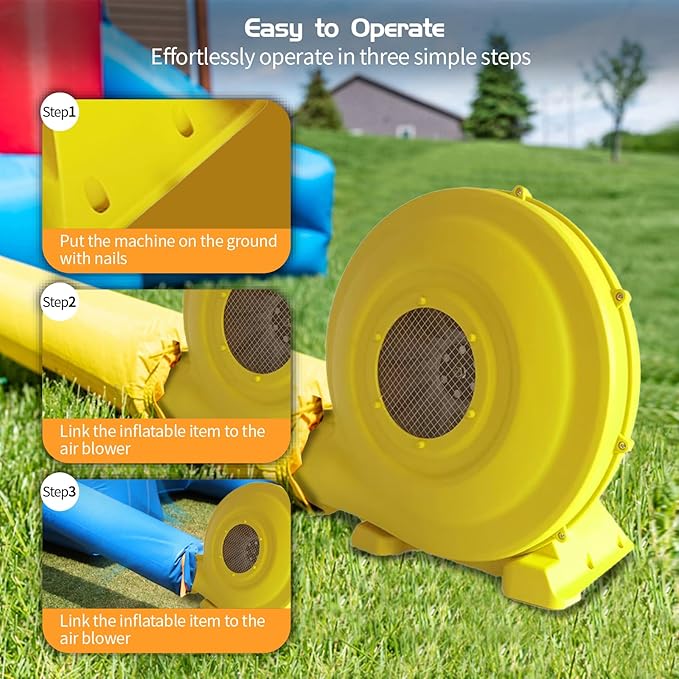 Inflatable Blower,1200W 1.5 HP Inflatable Bouncer Blower,Air Blower for Inflatables,Commercial Bounce House Blower for Bounce House,Inflatable Figures Outdoor Christmas Decorations