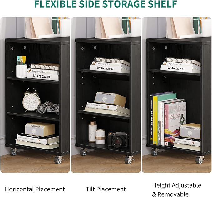 YITAHOME File Cabinet, Mobile Lateral Filing Cabinet with Lock for Home Office, Printer Stand with Open Storage Shelf, Fits A4, Letter, Legal Size Files, Office Furniture, Black
