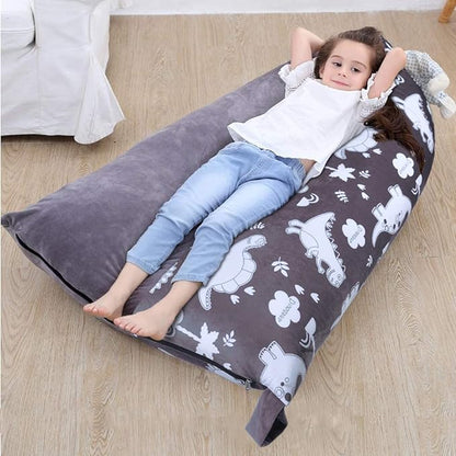 Stuffed Animal Storage Bean Bag Chair Cover | 53" Extra Large Beanbag for Kids and Adults, Plush Toys Holder and Organizer for Boys and Girls | Premium Velvet - Soft & Comfortable (Dinosaurs)