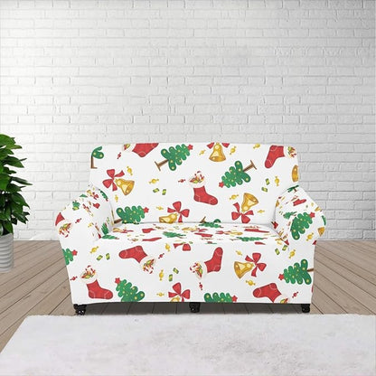 FKELYI Christmas Tree Easy Going Stretch Sofa Slipcover Washable Sofa Couch Cover Comfortable Furniture Protector with Elastic Bottom M