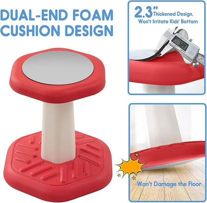 Kids Wobble Stool Chair Seat, Wiggle Stool Chair Flexible Seating for Preschool & Elementary Classroom, Improves Focus, Posture & ADD ADHD Chair, Ages 3-8
