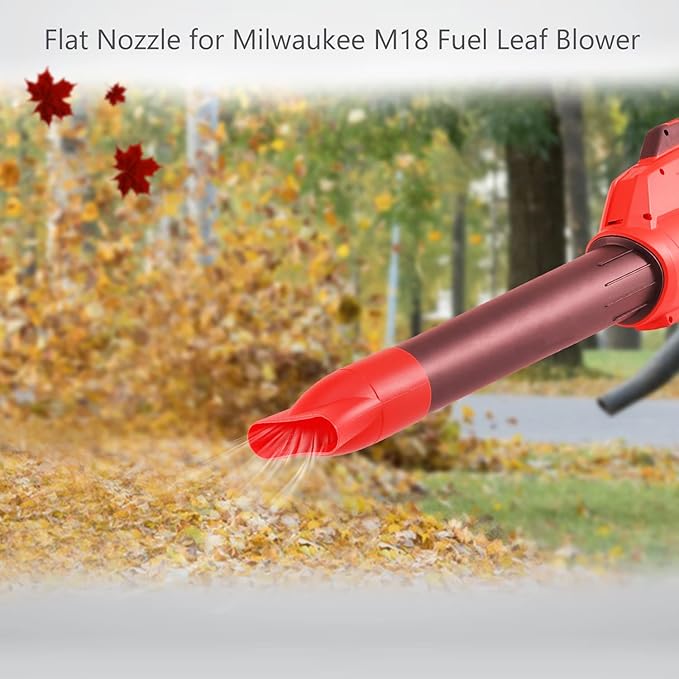 Leaf Blower Flat Nozzle for Milwaukee M18 2724-20 2724-21 Fuel Leaf Blower, Quick Drying Cleaning Other uses, Designed Positioning Ring Inside The Nozzle The Easier Installation (Red)
