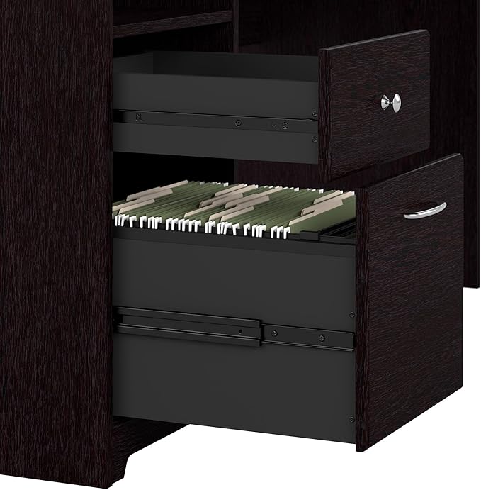 Bush Furniture Cabot 72W Computer Desk with Drawers in Espresso Oak