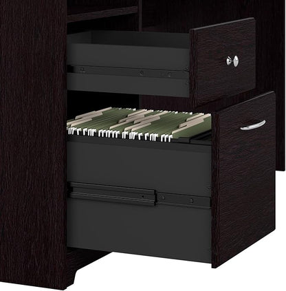 Bush Furniture Cabot 72W Computer Desk with Drawers in Espresso Oak