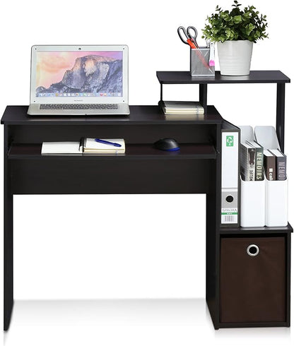Furinno Econ Multipurpose Home Office Computer Writing Desk, regular, Dark Walnut