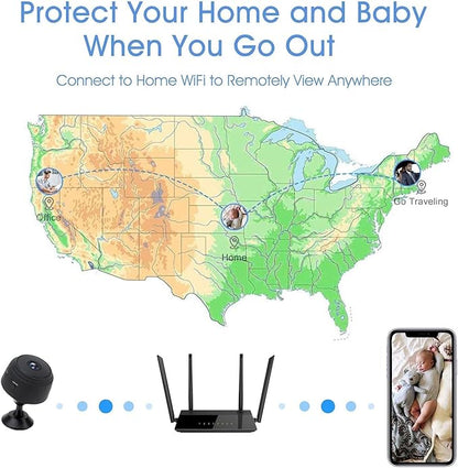 Secret Camera Spy Camera WiFi Home Security Camera Mini Hidden Camera Video Recorder Night Vision Live Feed Playback Phone App Control Nanny Cam Pet Camera