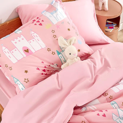 SLEEP ZONE Kids Bedding Comforter Set Full/Queen Size - Super Soft & Cute Printed 3-Piece Comforter Set All Seasons for Boys, Girls, Fade Resistant, Machine Washable, Unicorn Castle
