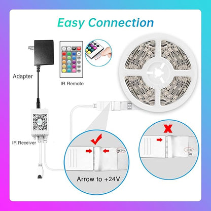 TJOY 50ft Bluetooth LED Strip Lights, Music Sync 5050 LED Light Strip RGB Color Changing LED Lights Strip with Phone Remote, LED Lights for Bedroom Kitchen TV Party TIKTOK DIY (APP+Remote +Mic)