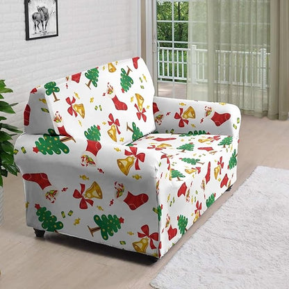 FKELYI Christmas Tree Easy Going Stretch Sofa Slipcover Washable Sofa Couch Cover Comfortable Furniture Protector with Elastic Bottom M