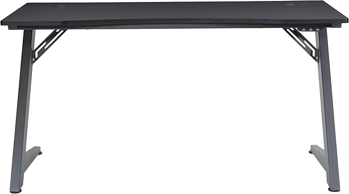 OSP Home Furnishings Beta Battlestation Gaming Desk with Bluetooth RGB LED Lights, Matte Black