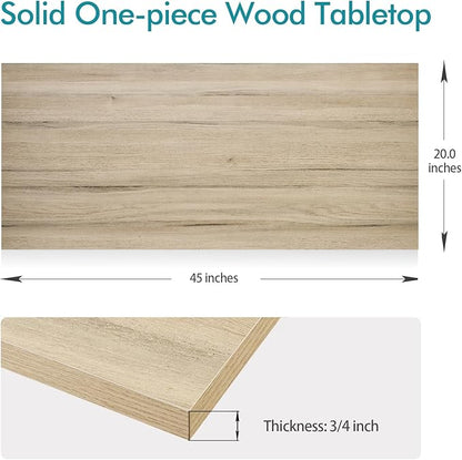 Kaboon Universal Tabletop 45"x20", Solid One-Piece Melamine Table Top, Double Desk L-Desk Floating Desk DIY, Home and Office, Oak