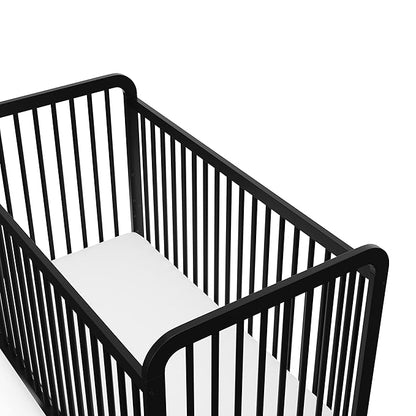 Storkcraft Pasadena 3-in-1 Convertible Crib (Black) – GREENGUARD Gold Certified, Converts to Daybed and Toddler Bed, Fits Standard Full-Size Crib Mattress, Adjustable Mattress Height