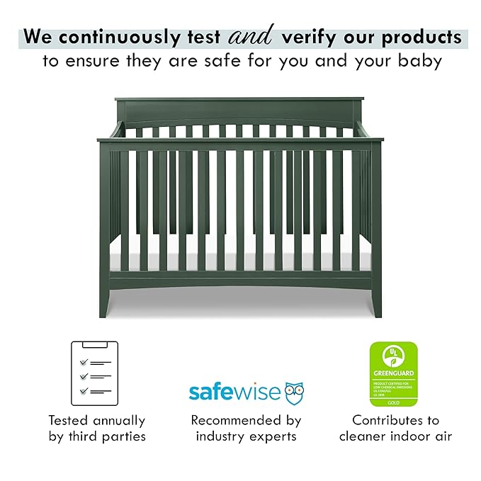 DaVinci Grove 4-in-1 Convertible Crib in Forest Green, Greenguard Gold Certified