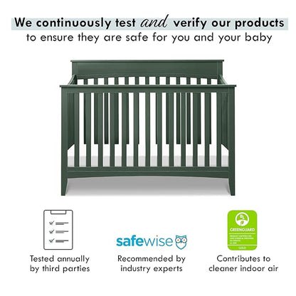 DaVinci Grove 4-in-1 Convertible Crib in Forest Green, Greenguard Gold Certified