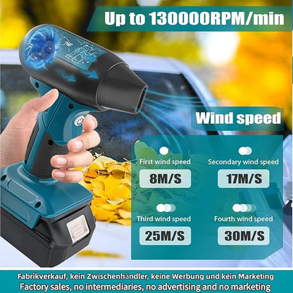 Mini Jet Blower Portable Violent Turbo Fan,Electric Compressed Air Duster for Makita Battery,Camping,Outdoors,Car,130000RPM High Speed Fan(18V Battery Not Included)