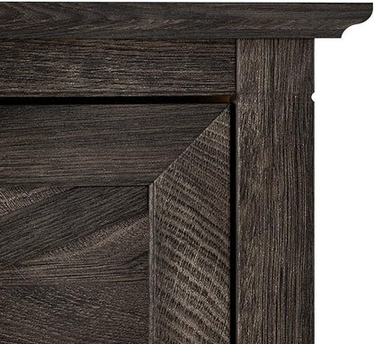 Bush Furniture Key West 2 Drawer Lateral File Cabinet in Dark Gray Hickory | Document Storage for Home Office | Accent Chest with Drawers