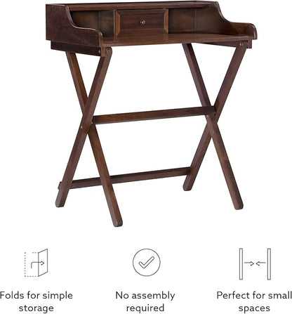 Linon Mable Folding Desk, Walnut