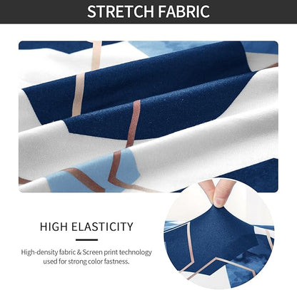 Gibelle Dining Room Chair Covers Set of 6, Soft Stretch Kitchen Chair Covers Slipcover Protector, Removable Washable Geometric Parson Chair Covers 6 Pack, Navy Blue