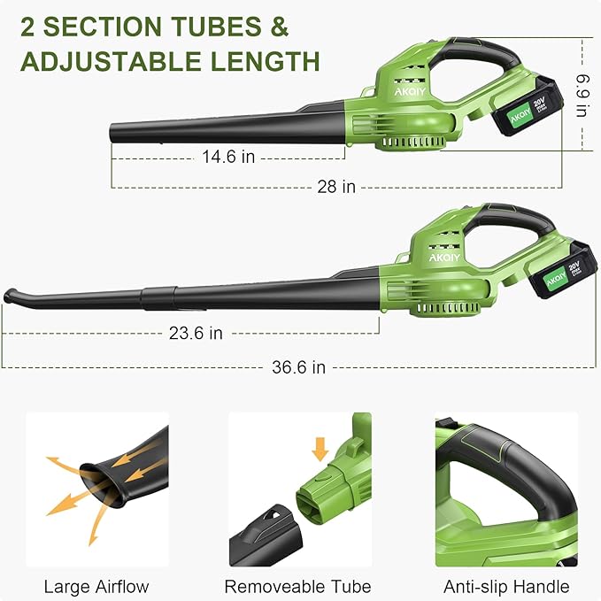 Leaf Blower Cordless- 20V 5.0 Battery-Powered Leaf Blower, 80-150MPH, Upgraded Motor and Mini Electric Leaf Blower with Charging Seat for Use in The Yard or Lawn