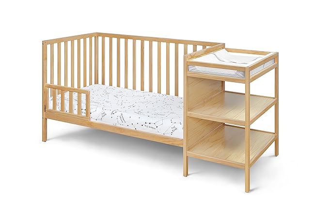 Suite Bebe Palmer Island 3-in-1 Convertible Crib and Changer Combo in Natural