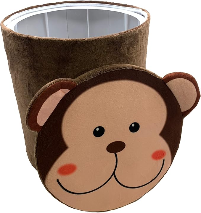 Storl Organizer Storage Stool for Toy and Cloth and Kids Stool (Monkey, 12Wx13H)