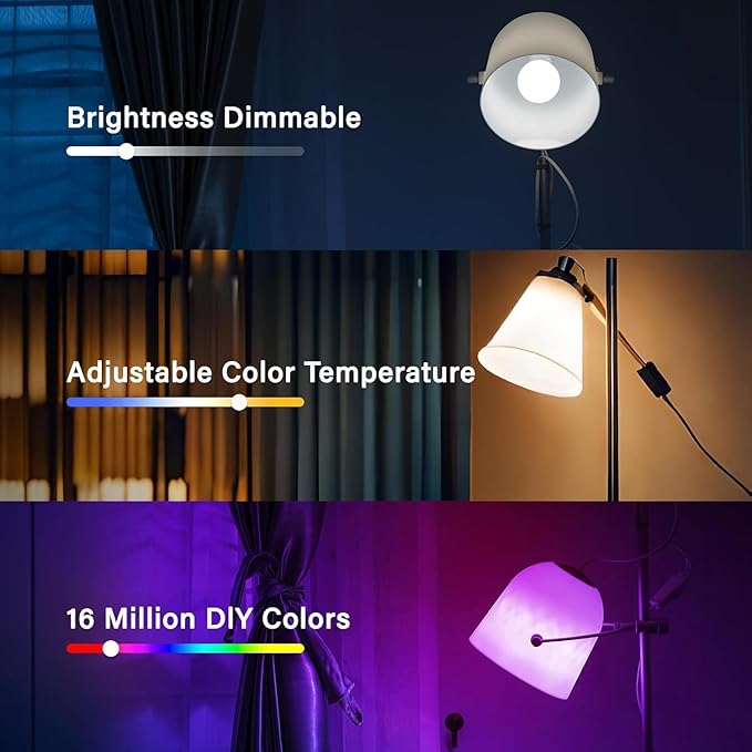 Sengled G2 Wi-Fi Bluetooth Smart Light Bulbs, Smart Bulbs That Work with Alexa & Google Assistant, Color Changing LED Light Bulbs 2000-6500K Dimmable, No Hub Required, 60W Equiv. 800LM CRI>90, 4 Pack