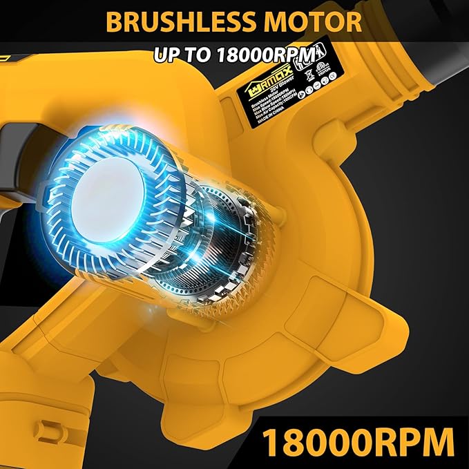 Cordless Leaf Blower for DEWALT 20V Max Battery, 2-in-1 Handle Electric Blower + Vacuum Cleaner, 6 Variable Speed Up to 180MPH, Electric Jobsite Air Blower with Brushless Motor (Battery Not Included)