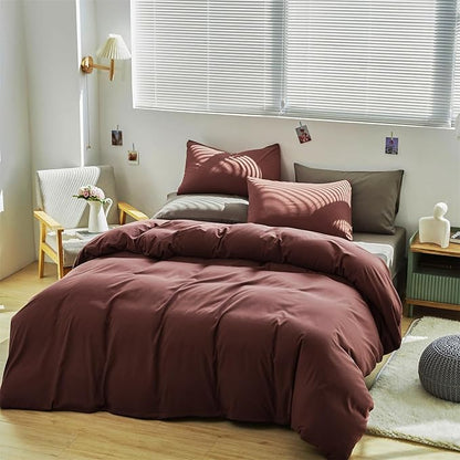 Brick Red Comforter Set King Clay Red Color Bedding Set 3 Pieces Solid Color Women Blanket Set Solid Brick Red Comforter Set King Dark Red Blanket Set Girls Comforter Set