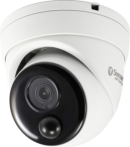 Swann Home Security Camera,PoE Cat5e NVR 4K HD Video, Indoor or Outdoor Wired Surveillance CCTV Dome,Color Night Vision,Heat Motion Detection,Metal Housing,Local Storage