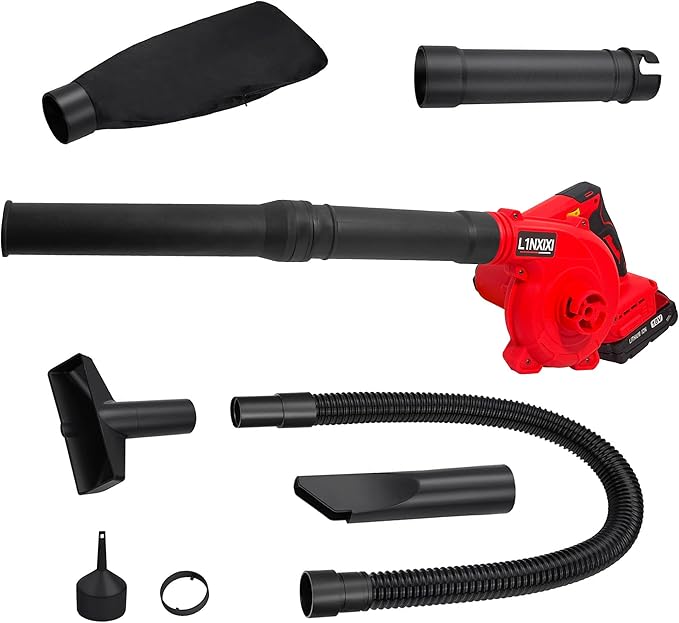Cordless Leaf Blower for Milwaukee M18 Battery,2-in-1 Handle Electric Blower + Vacuum Cleaner, 6 Variable Speed Up to 180MPH,Electric Jobsite Air Blower with Brushless Motor (Only Tools)