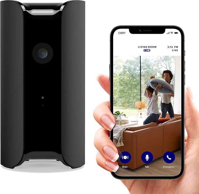 Canary Pro Indoor Home Security Camera 1080p HD WiFi IP | 24/7 Watch Live Video, Siren, Climate Monitor, Motion Alerts, Two-Way Talk, Night Vision, 10x Zoom, Private Mode, Works with Alexa and More