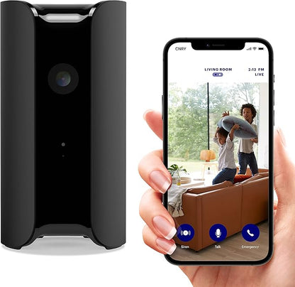 Canary Pro Indoor Home Security Camera 1080p HD WiFi IP | 24/7 Watch Live Video, Siren, Climate Monitor, Motion Alerts, Two-Way Talk, Night Vision, 10x Zoom, Private Mode, Works with Alexa and More