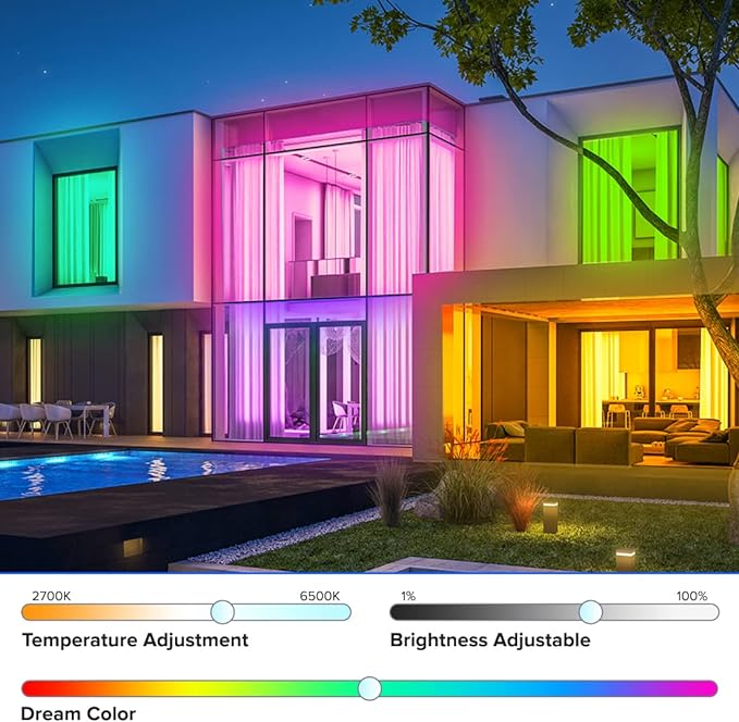 BTF-LIGHTING RGBCCT 5 Colors in 1 LED Tape Lights 5050SMD RGBWW RGB+Dimmable Color Temperature 2700K-6500K 16.4ft 96LED/m 480LED IP65 DC12V White PCB for Home Decoration(No Adapter or Controller)