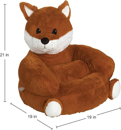 Trend Lab Fox Toddler Chair Plush Character Kids Chair Comfy Furniture Pillow Chair for Boys and Girls, 21 x 19 x 19 inches