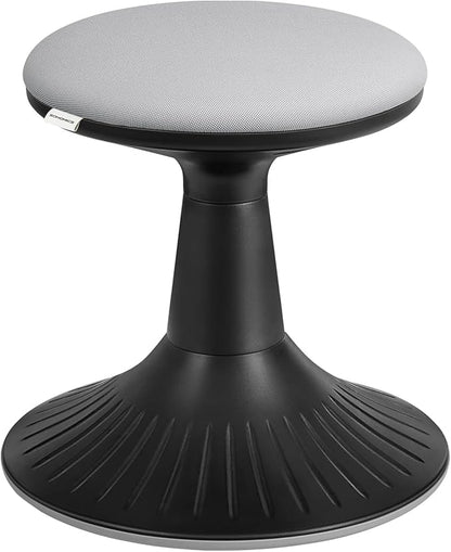 SONGMICS Kids Wobble Chair, Wiggle Stool for Kids Ages 5-8, Comfortable 60D Foam Seat, Breathable Fabric, Anti-Slip Base, 14.2-Inch High, Tool-Free Assembly, Ink Black and Dove Gray UOSC009B01