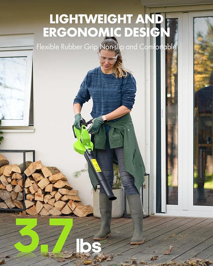 Leaf Blower Cordless with Battery and Charger - Anykit Electric Leaf Blower Battery Operated, Blower Cordless 20V 2 Speed Modes Handheld for Clearing Patio Driveway
